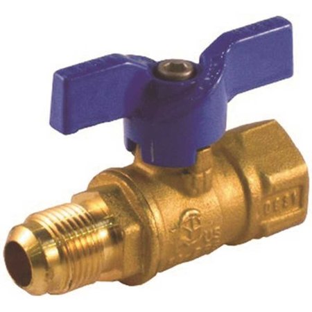 JOMAR INTERNATIONAL 1/2 in. Flare X 3/8 in. Flare Gas Ball Valve 101-601